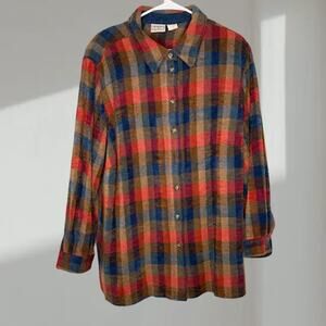 Koret City Blues Plaid Button-Up Shirt (Women’s 22W)